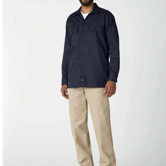 Dickies Men's FLEX Long Sleeve Work Shirt with Temp Control Cooling - Picture 3 of 3